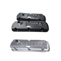 Finned Aluminium Valve Covers Cobra Powered By Ford - Outline Letters