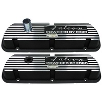 Finned Aluminium Valve Covers Falcon Powered By Ford Black Wrinkle