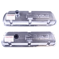 Finned Aluminium Valve Covers Mustang Script Powered By Ford Polished