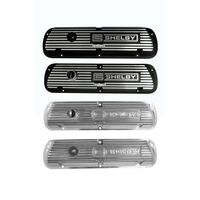Finned Aluminium Valve Covers Shelby Logo