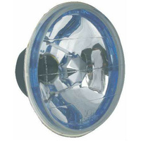 Semi Sealed Beam Headlight 7" Multi Surface Reflector Clear Lens H4 Blue LED Halo