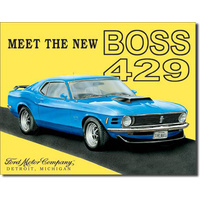 Ford Mustang 1970 Boss 429 – Large Metal Tin Sign 31.7cm X 40.6cm Genuine American Made