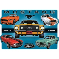 Mustang Since 1964  Large Metal Tin Sign 46cm X 31cm Die Cut & Embossed