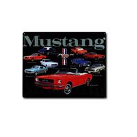 Metal Tin Sign - 12" x 15" - Mustang Collage