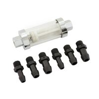 MR Gasket Clearview Inline Chrome Fuel Filter - Upto 10PSI