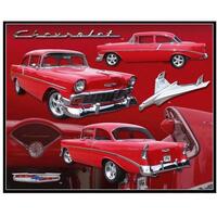 Metal Tin Sign - 12" x 15" - Chevy 1956