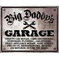 Metal Tin Sign - 12" x 15" - Big Daddy's Garage