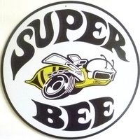 Metal Tin Sign 12" Round - Super Bee