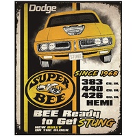 Metal Tin Sign - 12" x 15" - Super Bee