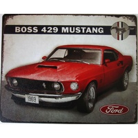 Metal Tin Sign - 12" x 15" - Mustang Boss