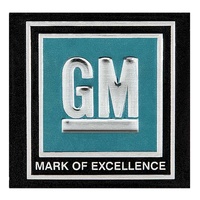 1966 - 1977 "GM Mark of Excellence" Seat Belt Decal - Embossed - Aqua