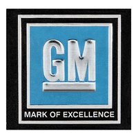 1968 - 1972 "GM Mark of Excellence" Seat Belt Decal - Embossed - Blue