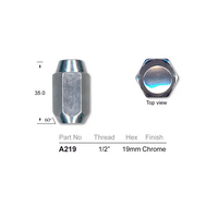1964 - 1973 Mustang Chrome Wheel Nut x1
