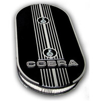 Shelby Oval Air Cleaner Assembly COBRA Black Finned 2 x 4 Dual Quad