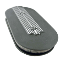 Thunderbird Oval Air Cleaner Assembly Black Finned 2 x 4 Dual Quad