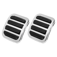 1950 - 1978 VW Beetle Clutch & Brake Pedal Pads - Chrome