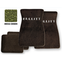 1964-73 Mustang Floor Mats Set with Bullitt Script Logo (Moss Green)