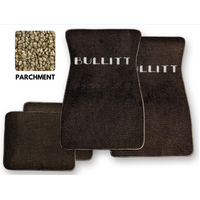 1964-73 Mustang Floor Mats Set with Bullitt Script Logo (Parchment)