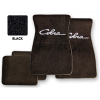 1964-73 Mustang Floor Mats Set with Cobra Script Logo (Black)