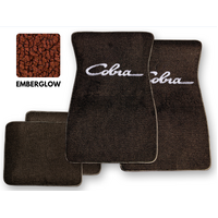 1964-73 Mustang Floor Mats Set with Cobra Script Logo (Emberglow)