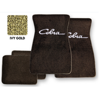 1964-73 Mustang Floor Mats Set with Cobra Script Logo (Ivy Gold)