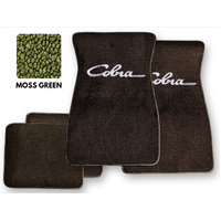 1964-73 Mustang Floor Mats Set with Cobra Script Logo (Moss Green)