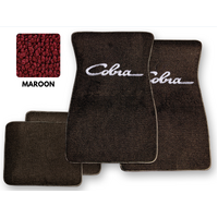 1964-73 Mustang Floor Mats Set with Cobra Script Logo (Maroon)