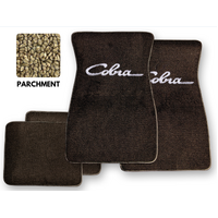 1964-73 Mustang Floor Mats Set with Cobra Script Logo (Parchment)