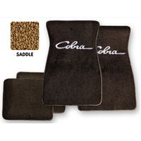 1964-73 Mustang Floor Mats Set with Cobra Script Logo (Saddle)