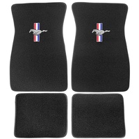 1964 - 1973 Mustang Embroidered Carpet Floor Mats (Black)