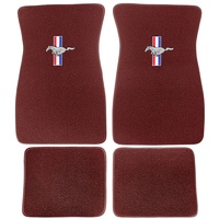 1964 - 1973 Mustang Embroidered Carpet Floor Mats (Emberglow)