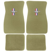 1964 - 1973 Mustang Embroidered Carpet Floor Mats (Ivy Gold)