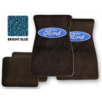 1964 - 1973 Mustang Floor Mats with Oval Ford Logo (Bright Blue)