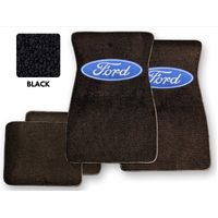 1964 - 1973 Mustang Floor Mats with Oval Ford Logo (Black)