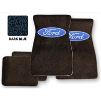 1964 - 1973 Mustang Floor Mats with Oval Ford Logo (Dark Blue)