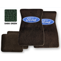 1964 - 1973 Mustang Floor Mats with Oval Ford Logo (Dark Green)