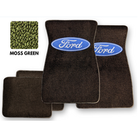 1964 - 1973 Mustang Floor Mats with Oval Ford Logo (Moss Green)