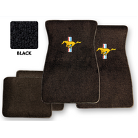 1964 - 1973 Mustang Floor Mats with Gold Mustang Logo (Black)