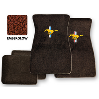 1964 - 1973 Mustang Floor Mats with Gold Mustang Logo (Emberglow)