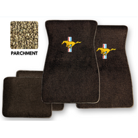 1964 - 1973 Mustang Floor Mats with Gold Mustang Logo (Parchment)