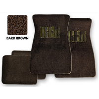 1964 - 1973 Mustang Floor Mats with Mach 1 Logo (Dark Brown)