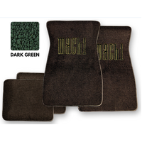 1964 - 1973 Mustang Floor Mats with Mach 1 Logo (Dark Green)