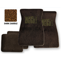 1964 - 1973 Mustang Floor Mats with Mach 1 Logo (Dark Saddle)