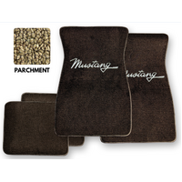 1964-73 Mustang Floor Mats Set with Mustang Script Logo (Parchment)