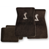 1964 - 1973 Mustang Floor Mats Tiffany Cobra Snake (Black/Silver)