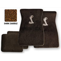1964 - 1973 Mustang Floor Mats with Tiffany Cobra Snake (Dark Saddle)