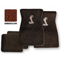 1964 - 1973 Mustang Floor Mats with Tiffany Cobra Snake (Emberglow)