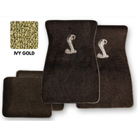 1964 - 1973 Mustang Floor Mats with Tiffany Cobra Snake (Ivy Gold)