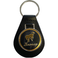 Leather Key Fob with Bronco Emblem