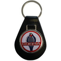 Leather Key Fob with Cobra Emblem